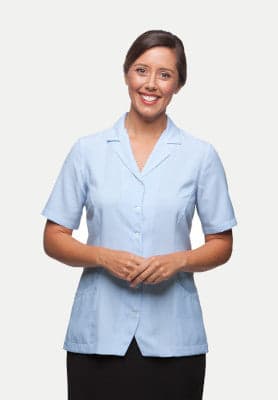 Ladies Ezylin Dual Pocket Stripe Tunic in Blue