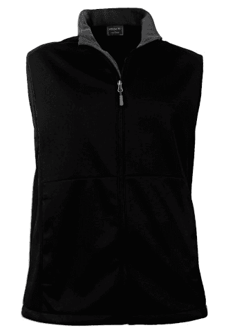 Mens Bonded Softshell Vest Sleeveless in Black/Charcoal