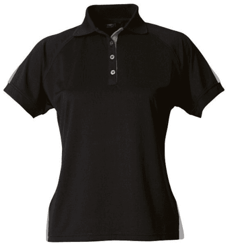 Team Ladies Polo in Black/Silver
