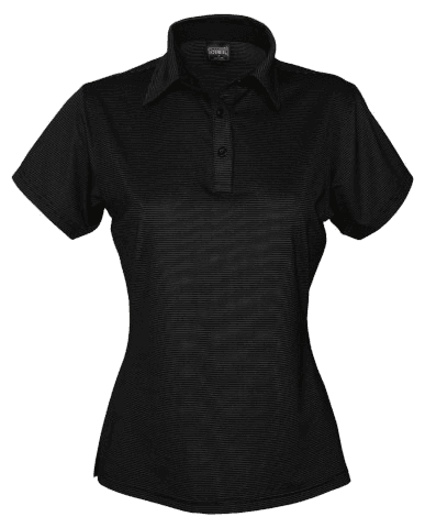 Silvertech Ladies Polo in Black/Silver