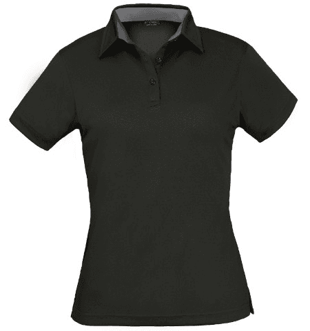 Kahve Ladies Polo in Black/Platinum