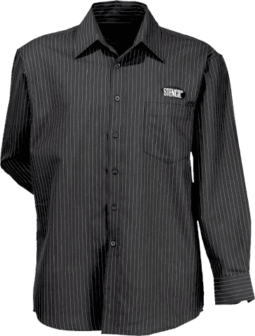 Mens Pinpoint Shirt L/S in Black/White