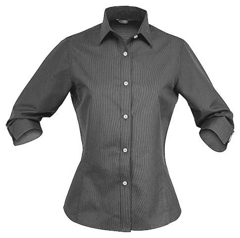 Ladies Empire Shirt 3/4S in Charcoal/Grey