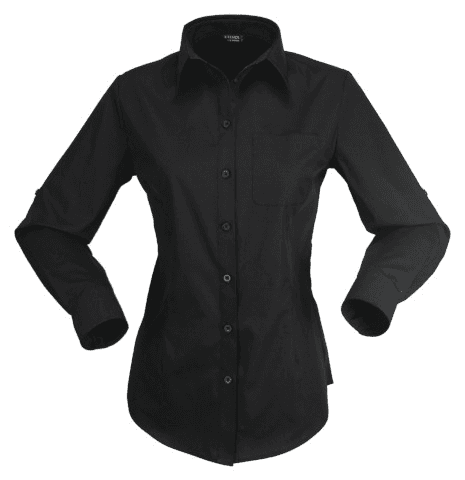 Ladies Hospitality Nano Shirt L/S in Black/Black