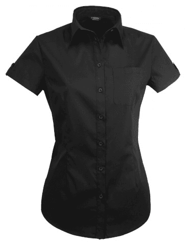 Ladies Hospitality Nano Shirt S/S in Black/Black