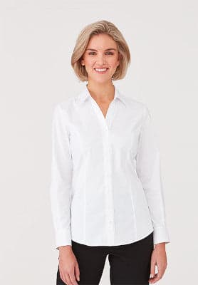 Ladies City Stretch Clasic L/S Shirt in White