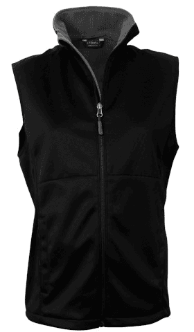Ladies Bonded Softshell Vest Sleeveless in Black/Charcoal