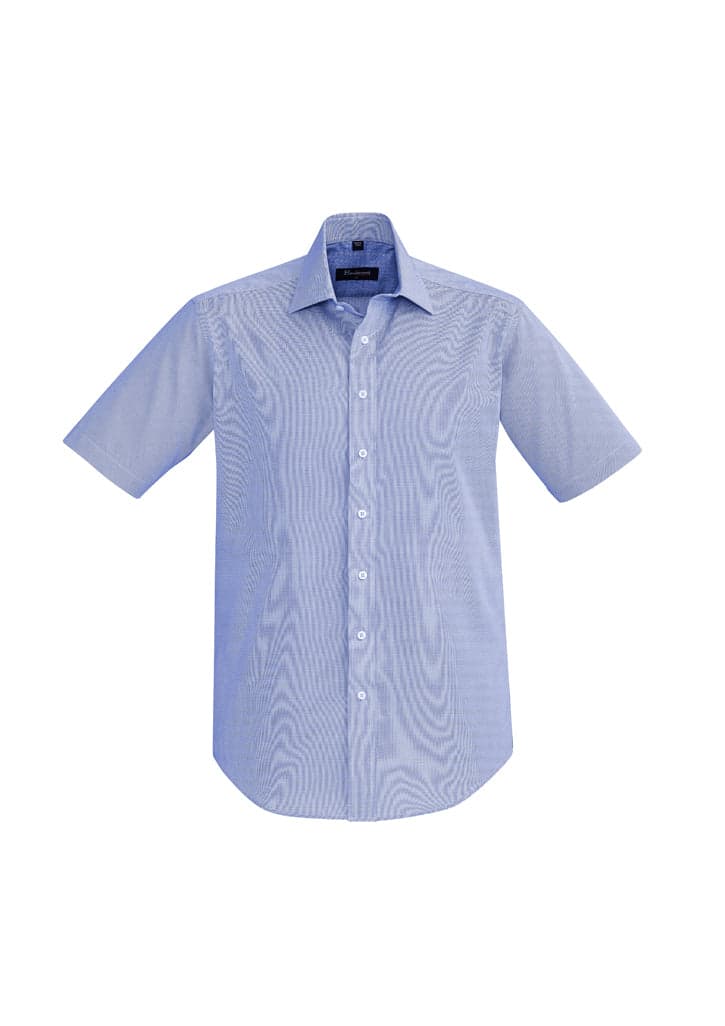 Mens Hudson Short Sleeve Shirt in Blue