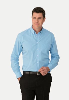 Mens Pippa check L/S Shirt in Aqua