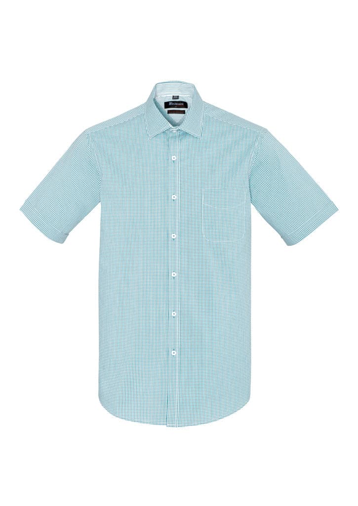 Mens Newport Short Sleeve Shirt in Green
