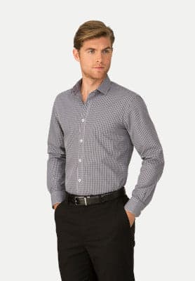 Mens So Ezy Check L/S Shirt in Black