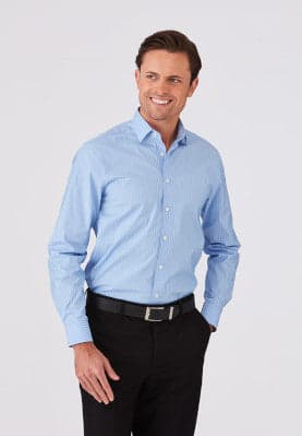 Mens CC L/S Stripe Shirt in Blue