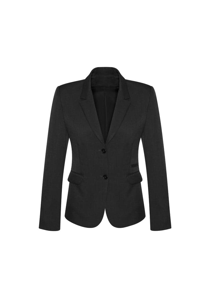 Ladies 2 Button Wool Mid Length Jacket in Black