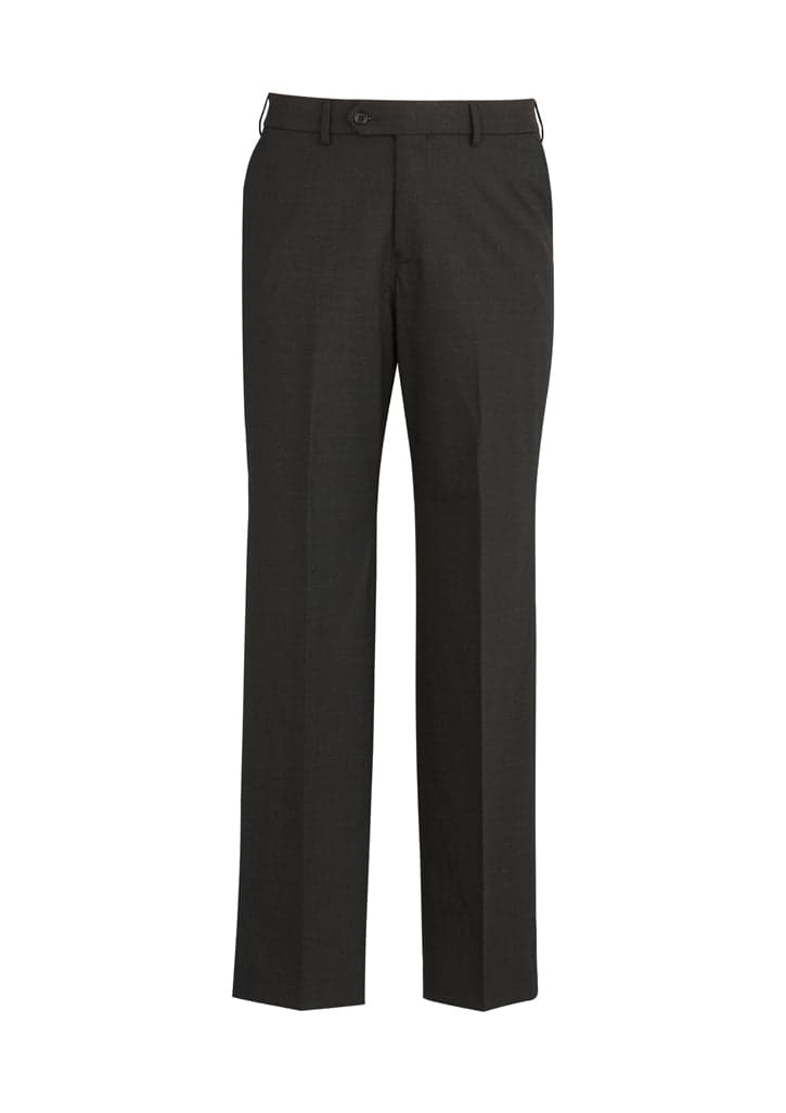Mens Wool Flat Front Pant in Charcoal