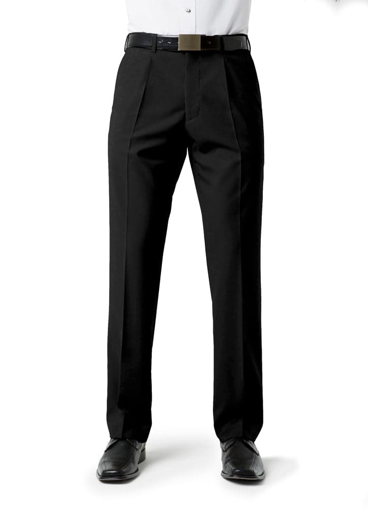 Classic Mens Pleat Front Pant in Black