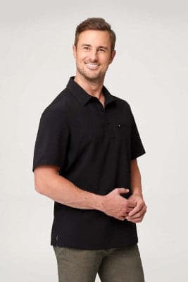 Unisex Healthcare S/S Polo in Black