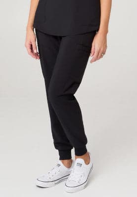 Ladies Pocket detail Jogger Scrub Pants in Black