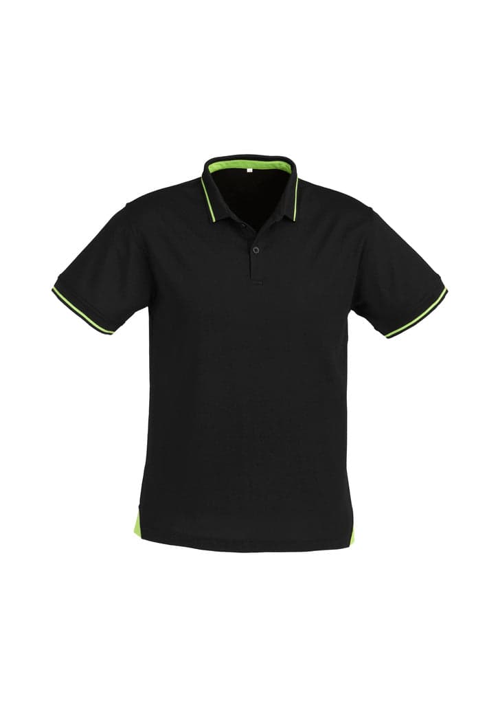 Jet Mens Polo in Black/Bright Green