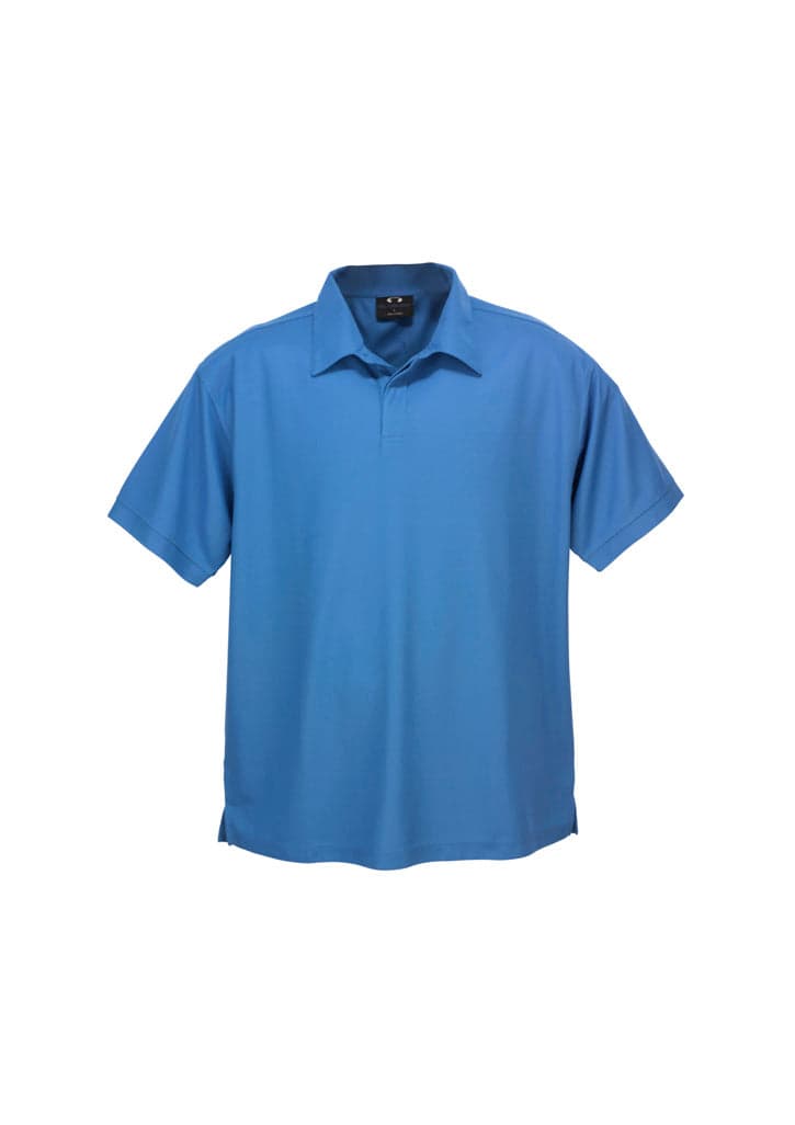 Micro Waffle Mens Polo in Azure Blue