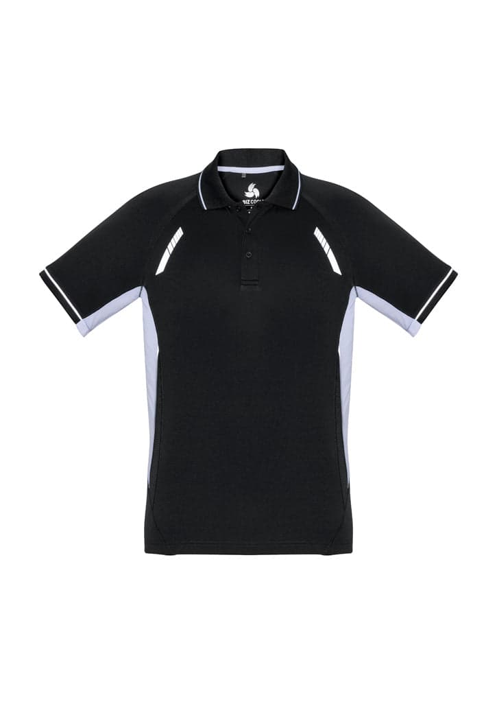 Renegade Mens Polo in Black/White/Silver