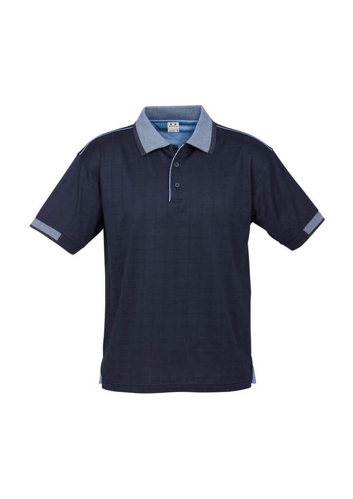 Noosa Self Check Mens Polo in Navy/Spring Blue