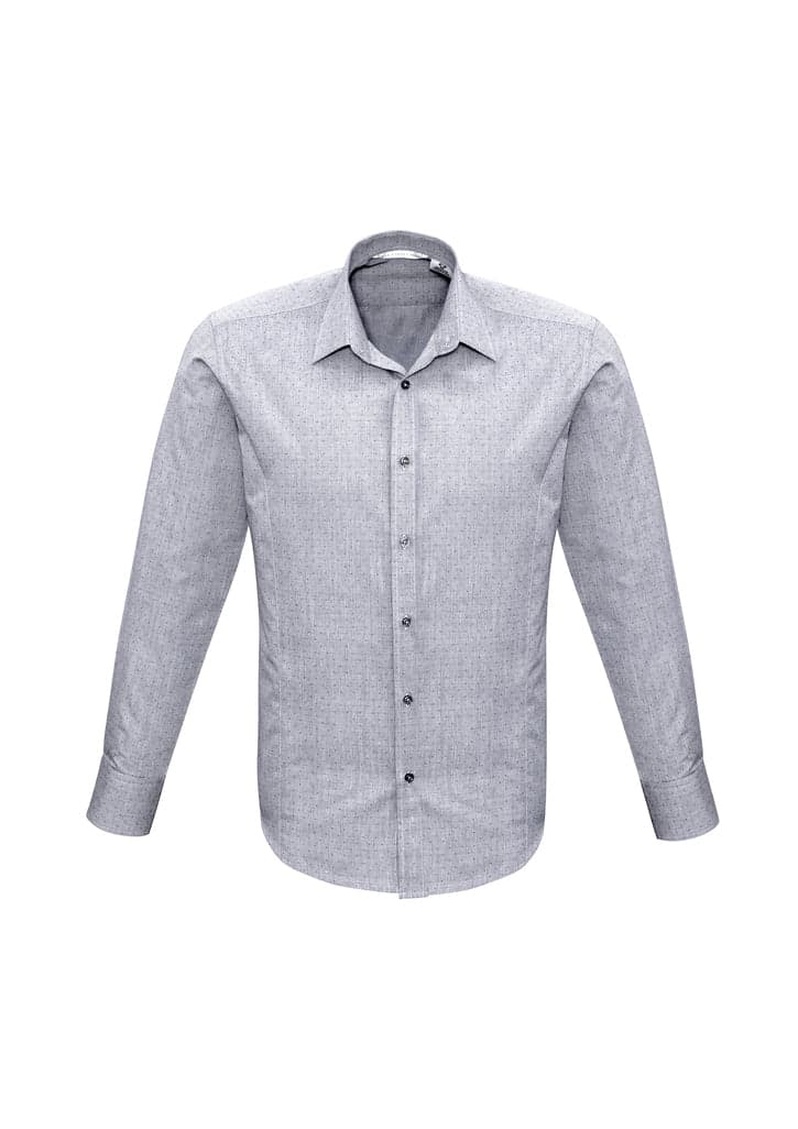 Mens Trend Long Sleeve Shirt in Silver
