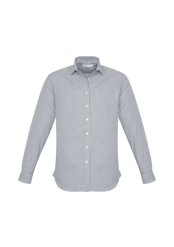Mens Ellison Long Sleeve Shirt in Silver