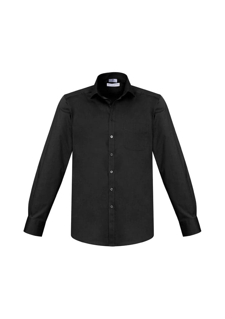 Mens Monaco Long Sleeve Shirt in Black