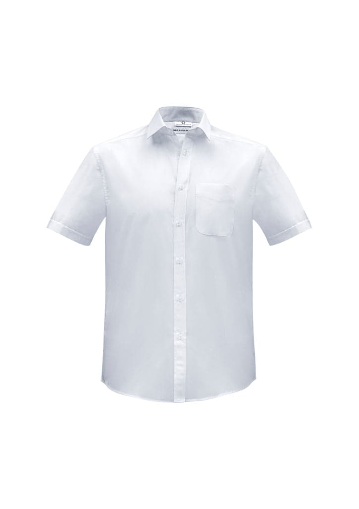 Mens Euro Short Sleeve Shirt in White