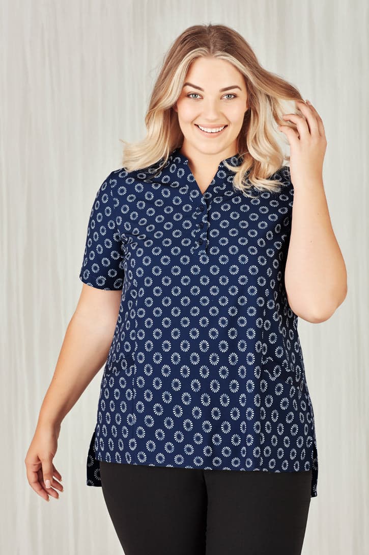 Womens Florence Daisy Print Tunic in Navy