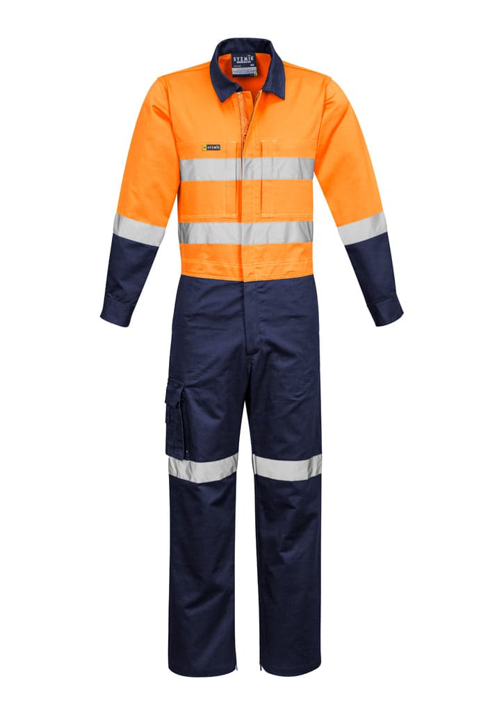 Mens Rugged Cooling Taped Overall in Orange/Navy