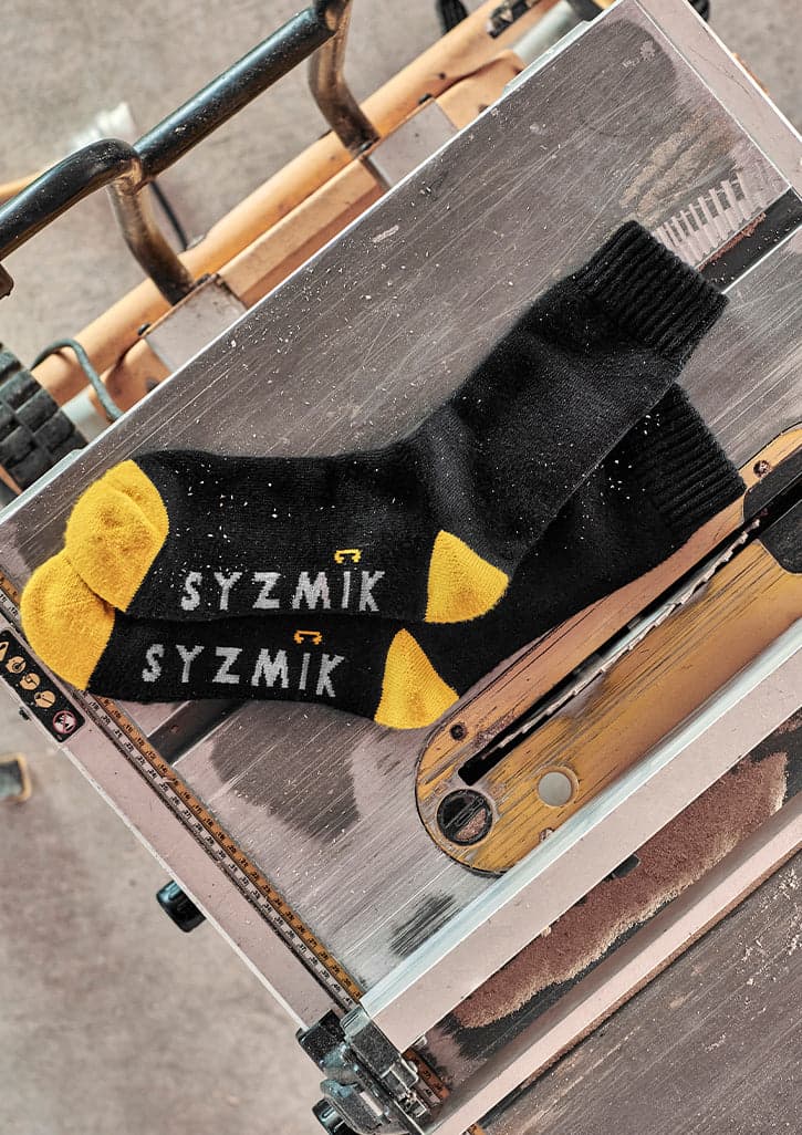 Unisex Bamboo Work Socks (3 pack) in Black/Yellow