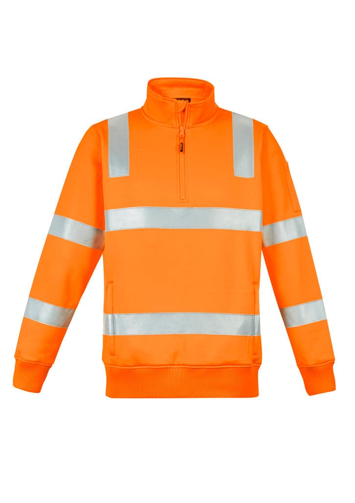Unisex Hi Vis Vic Rail 1/4 Zip Pullover in Vic Rail Orange