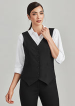 Ladies Wool Peaked Vest with Knitted Back