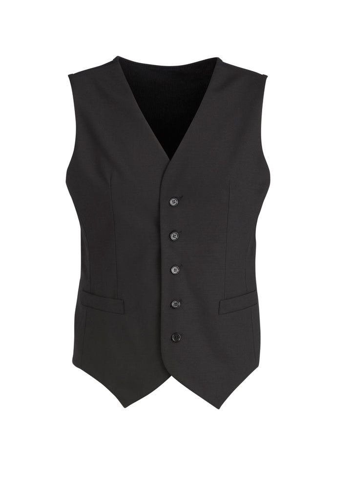 Mens Wool Peaked Vest with Knitted Back