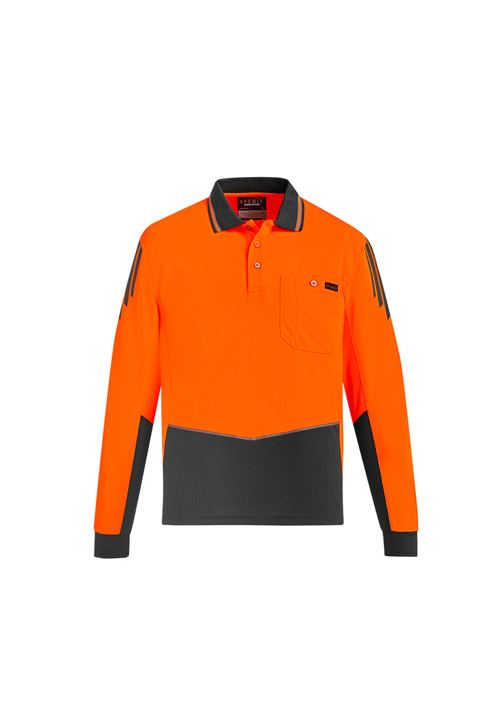 Hi Vis Mens Flux L/S Polo